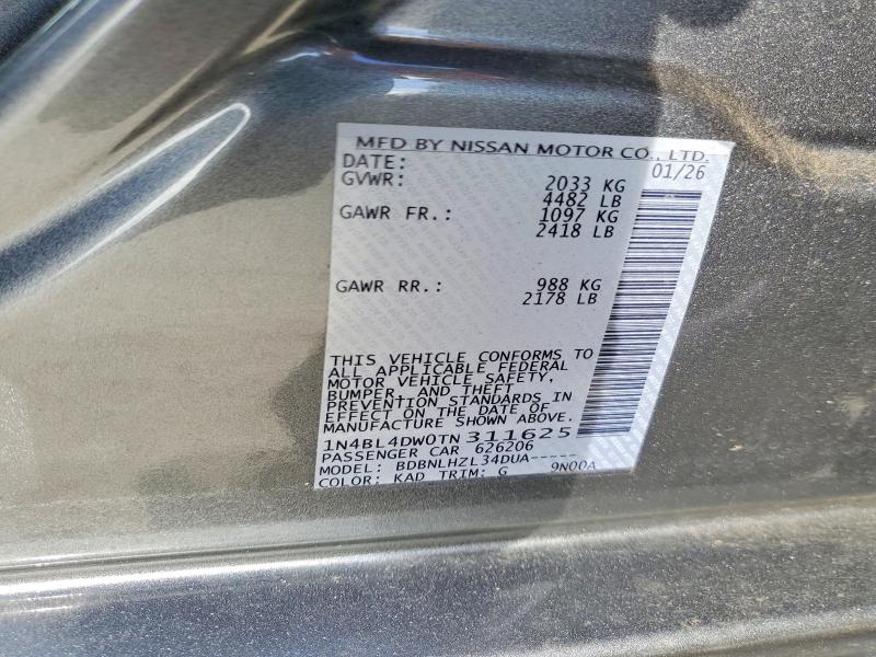 Aukcja sprzedaży 2026 Nissan Altima, vin: 1N4BL4DW0TN311625, numer aukcji: 66918996