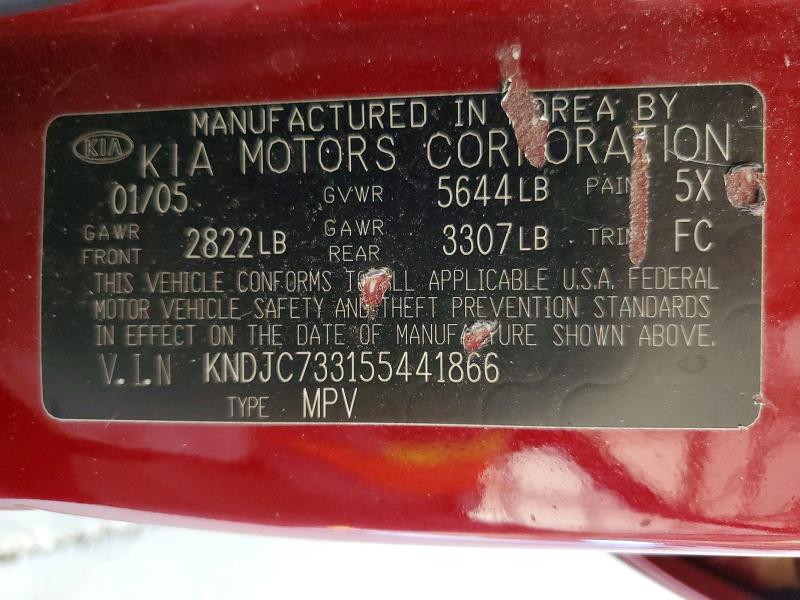 Продаж на аукціоні авто 2005 Kia Sorento, vin: KNDJC733155441866, номер лоту: 64778056