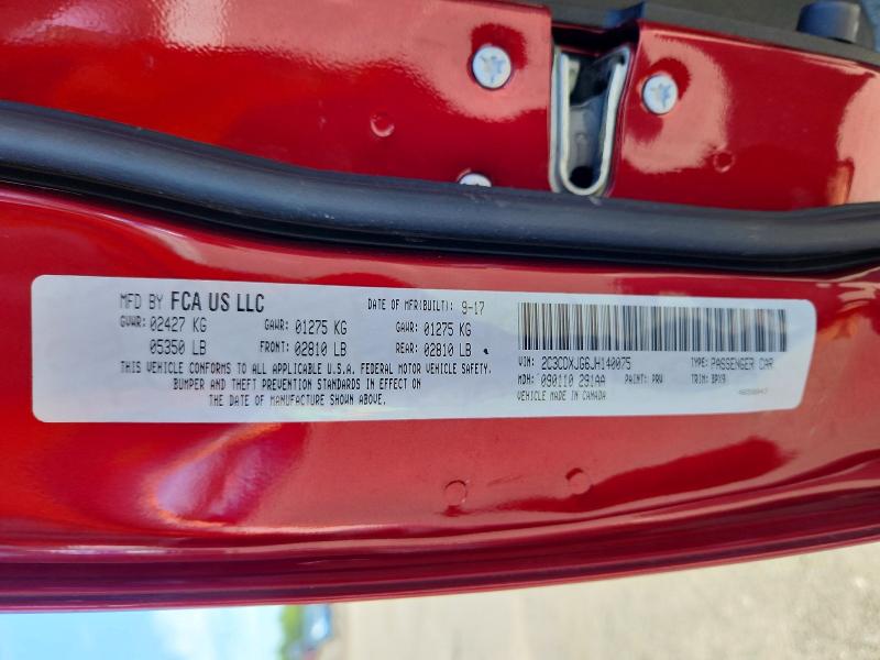 2018 Dodge Charger მანქანა იყიდება აუქციონზე, vin: 2C3CDXJG6JH140075, აუქციონის ნომერი: 63855686
