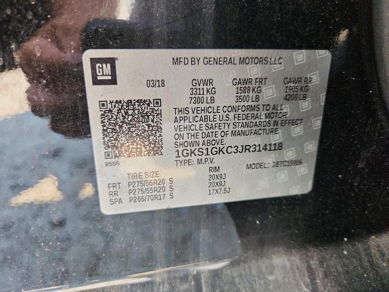 Продаж на аукціоні авто 2018 Gmc Yukon Xl, vin: 1GKS1GKC3JR314118, номер лоту: 65136326