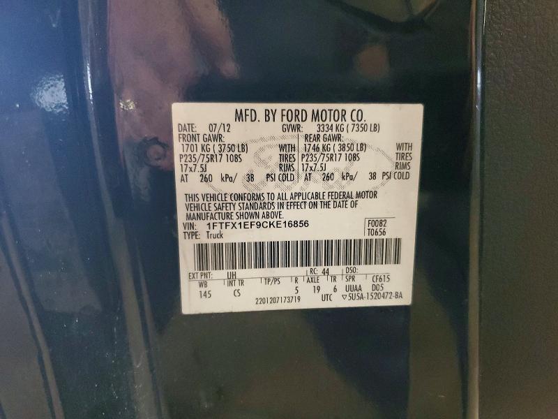 2012 Ford F150 მანქანა იყიდება აუქციონზე, vin: 1FTFX1EF9CKE16856, აუქციონის ნომერი: 64637516