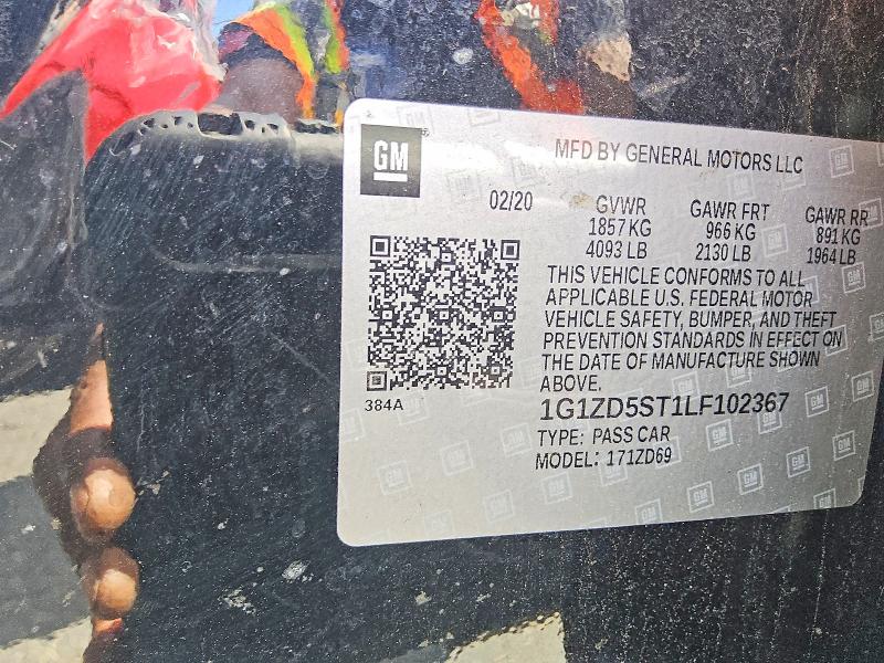 65408576 :رقم المزاد ، 1G1ZD5ST1LF102367 vin ، 2020 Chevrolet Malibu مزاد بيع
