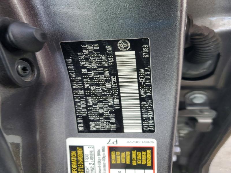 Aukcja sprzedaży 2016 Toyota Camry Hybrid, vin: 4T1BD1FK2GU197392, numer aukcji: 65145116