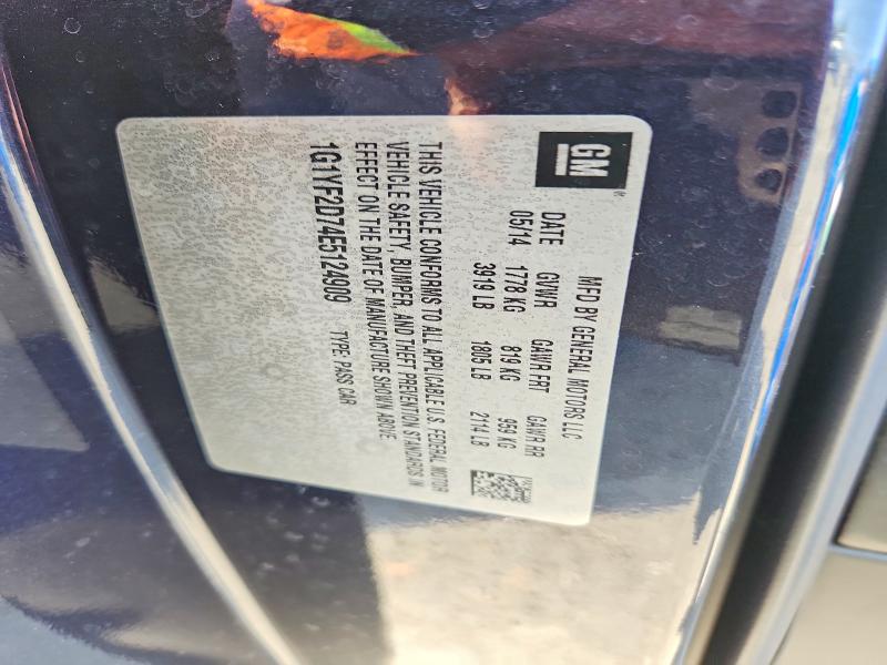 2014 Chevrolet Corvette მანქანა იყიდება აუქციონზე, vin: 1G1YF2D74E5124909, აუქციონის ნომერი: 64207896