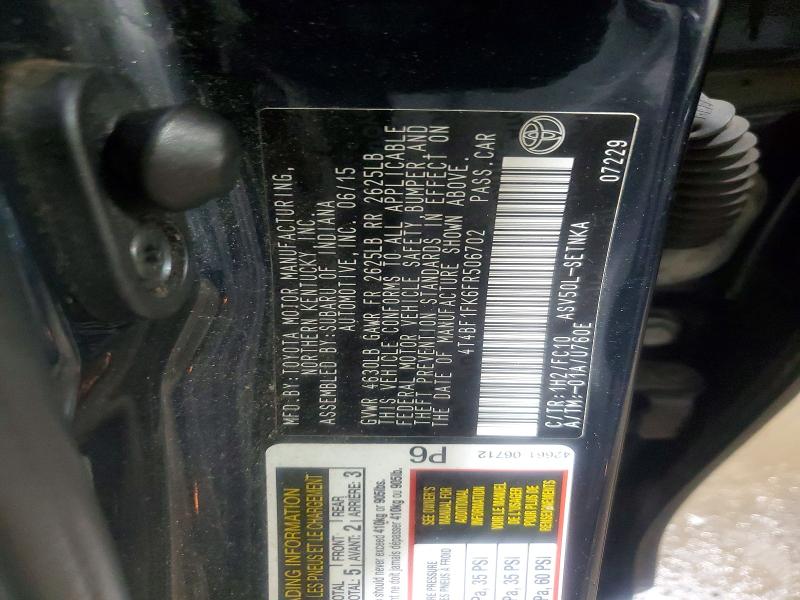 Продаж на аукціоні авто 2015 Toyota Camry, vin: 4T4BF1FK6FR506702, номер лоту: 65804426