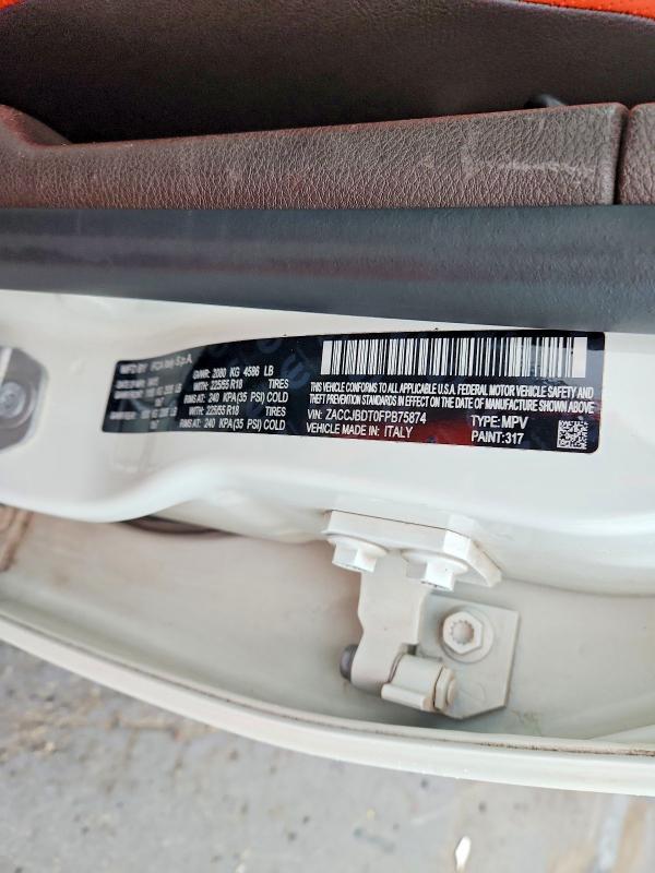 Aukcja sprzedaży 2015 Jeep Renegade, vin: ZACCJBDT0FPB75874, numer aukcji: 63994846