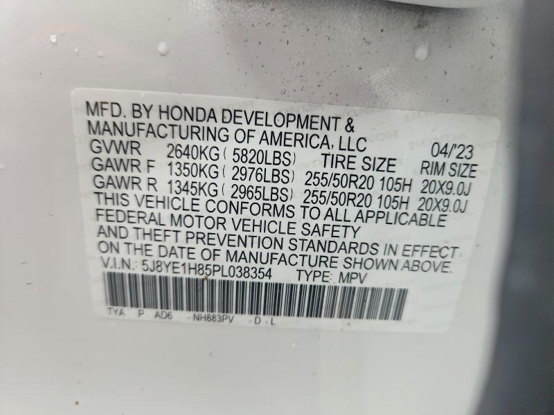 Продаж на аукціоні авто 2023 Acura Mdx, vin: 5J8YE1H85PL038354, номер лоту: 66934016