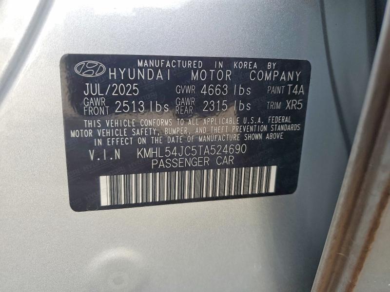 2026 Hyundai Sonata მანქანა იყიდება აუქციონზე, vin: KMHL54JC5TA524690, აუქციონის ნომერი: 64761856