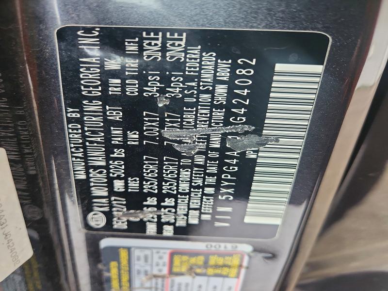 65280516 :رقم المزاد ، 5XYPG4A31JG424082 vin ، 2018 Kia Sorento مزاد بيع
