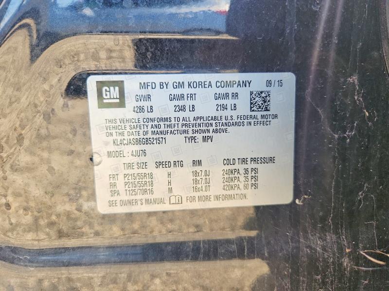 65659326 :رقم المزاد ، KL4CJASB6GB521571 vin ، 2016 Buick Encore مزاد بيع
