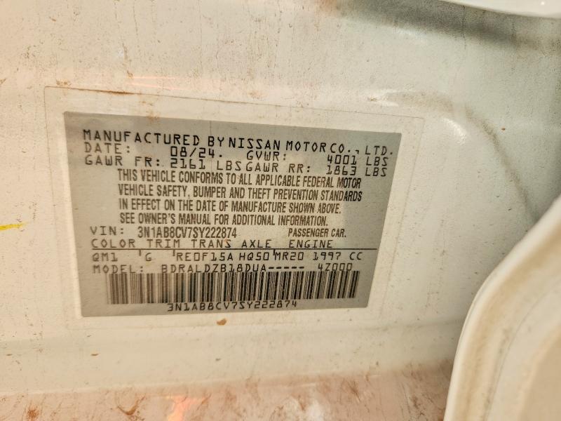 2025 Nissan Sentra მანქანა იყიდება აუქციონზე, vin: 3N1AB8CV7SY222874, აუქციონის ნომერი: 67286636