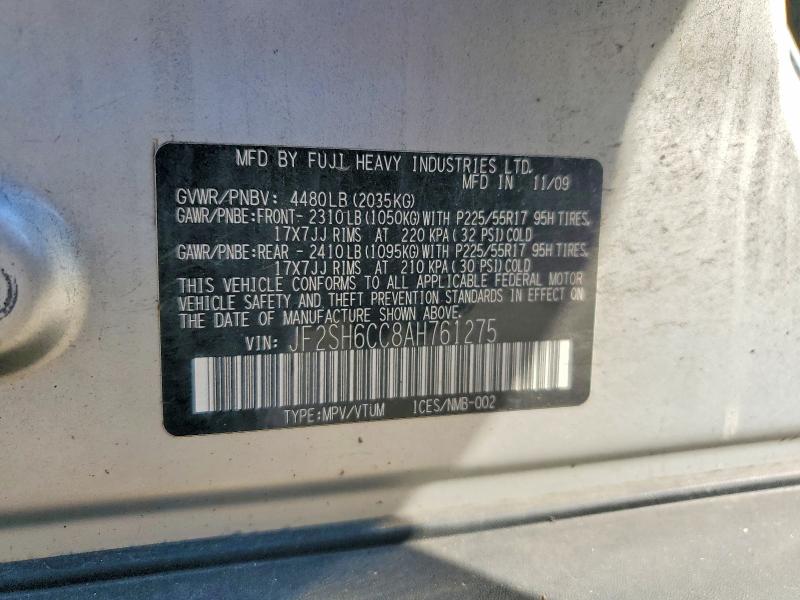 Продаж на аукціоні авто 2010 Subaru Forester, vin: JF2SH6CC8AH761275, номер лоту: 65663876