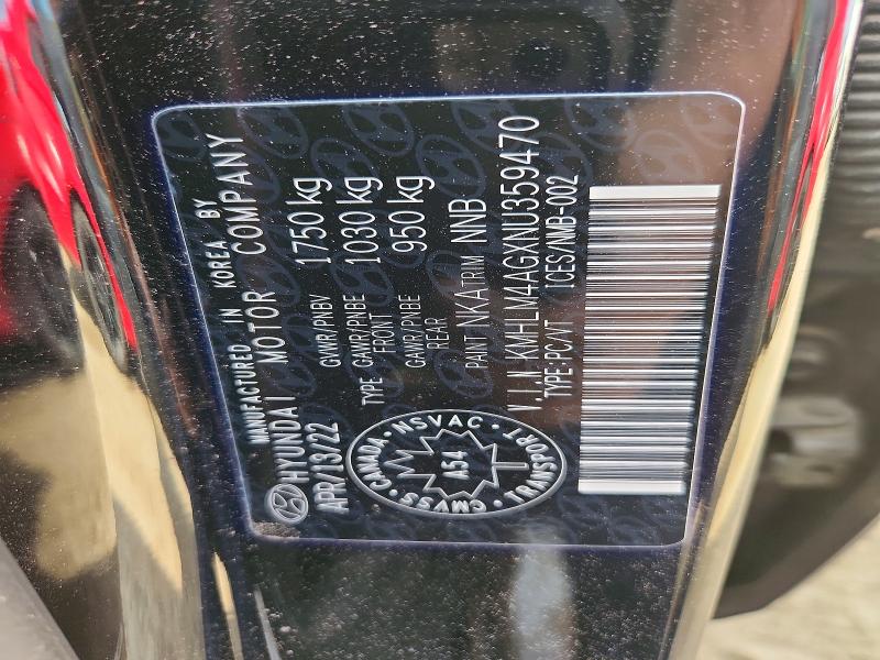 64311036 :رقم المزاد ، KMHLM4AGXNU359470 vin ، 2022 Hyundai Elantra مزاد بيع