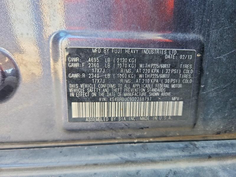 65398046 :رقم المزاد ، 4S4BRDJC9D2288797 vin ، 2013 Subaru Outback مزاد بيع