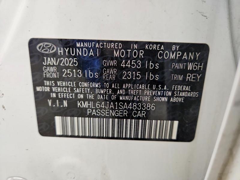 Aukcja sprzedaży 2025 Hyundai Sonata, vin: KMHL64JA1SA483386, numer aukcji: 65387656