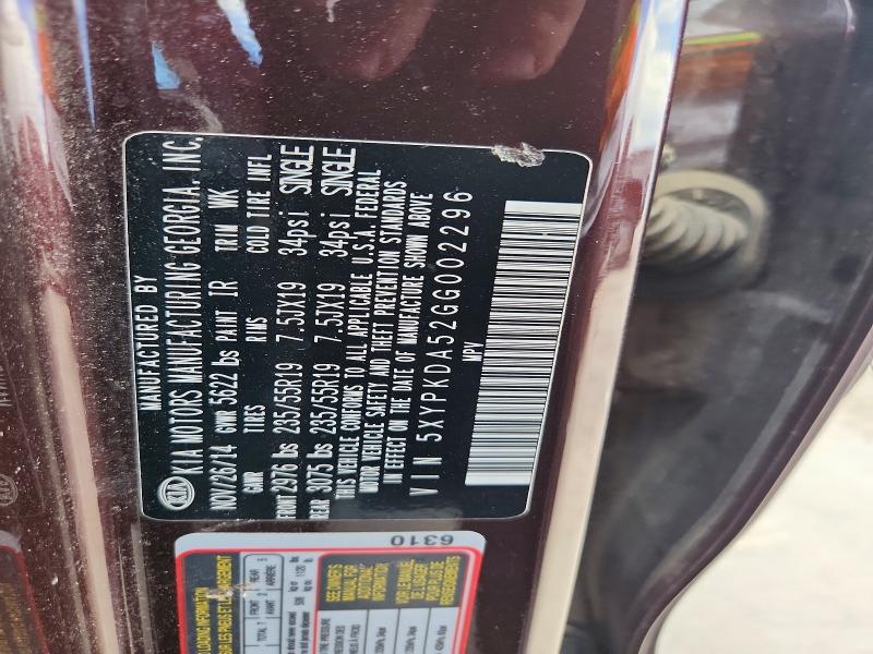 Aukcja sprzedaży 2016 Kia Sorento, vin: 5XYPKDA52GG002296, numer aukcji: 66052166
