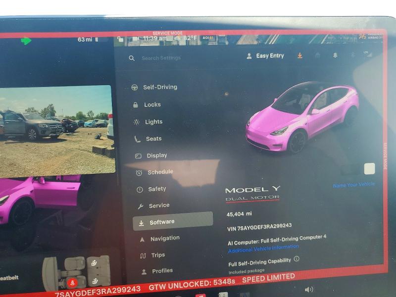Aukcja sprzedaży 2024 Tesla Model Y, vin: 7SAYGDEF3RA299243, numer aukcji: 66819456