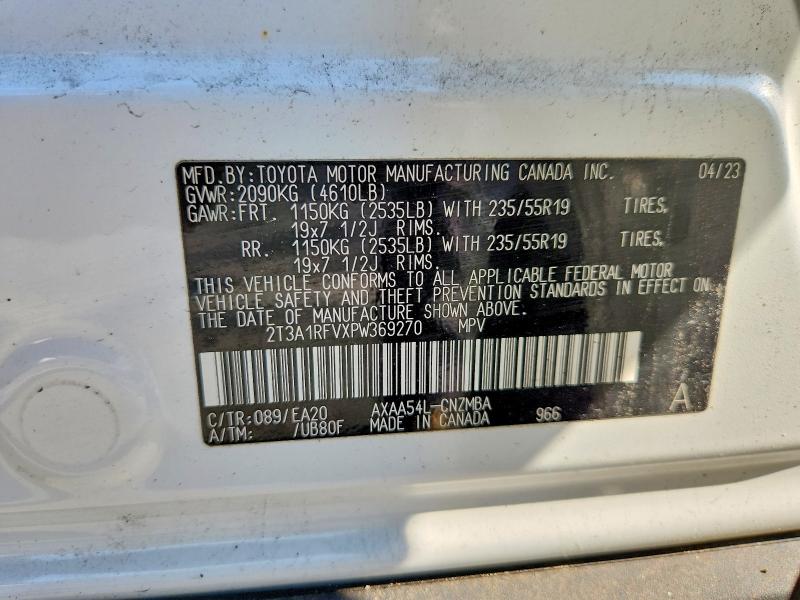 65083616 :رقم المزاد ، 2T3A1RFVXPW369270 vin ، 2023 Toyota Rav4 مزاد بيع