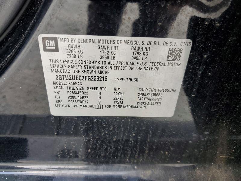 Продаж на аукціоні авто 2015 Gmc Sierra, vin: 3GTU2UEC3FG258216, номер лоту: 63595846