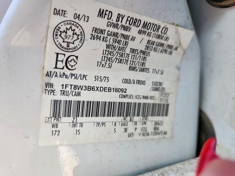Продажа на аукционе авто 2013 Ford F350, vin: 1FT8W3B6XDEB16092, номер лота: 60081636