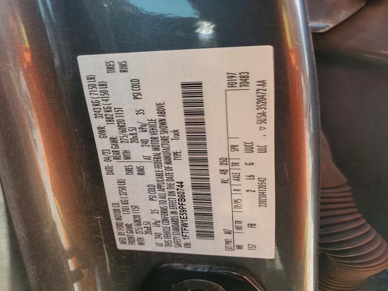 63553666 :رقم المزاد ، 1FTFW1E59PFB60744 vin ، 2023 Ford F150 مزاد بيع