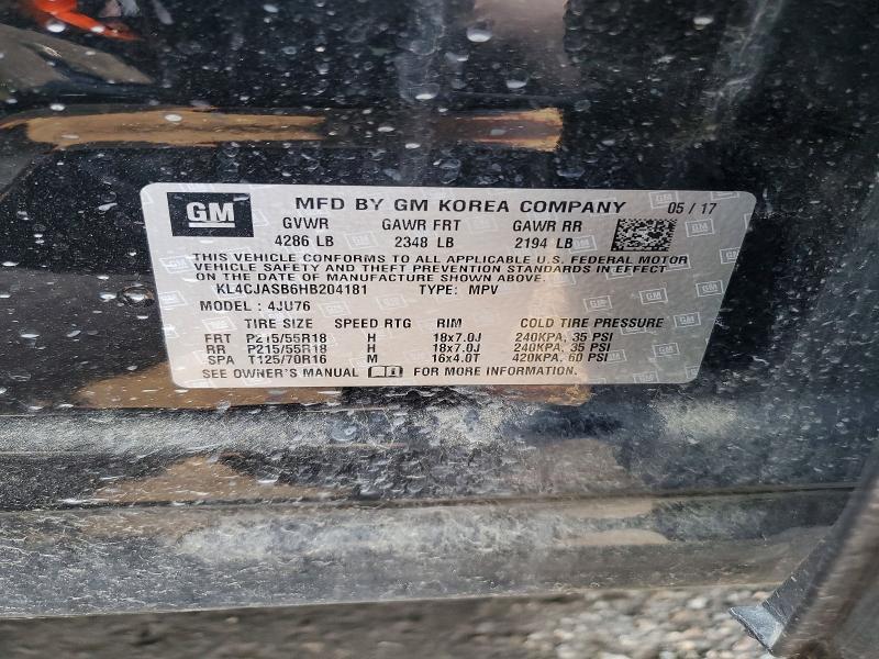 Aukcja sprzedaży 2017 Buick Encore, vin: KL4CJASB6HB204181, numer aukcji: 64094686