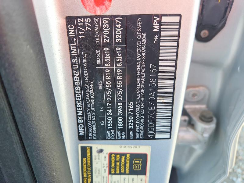 Aukcja sprzedaży 2013 Mercedes-benz Gl, vin: 4JGDF7CE7DA158167, numer aukcji: 65755836