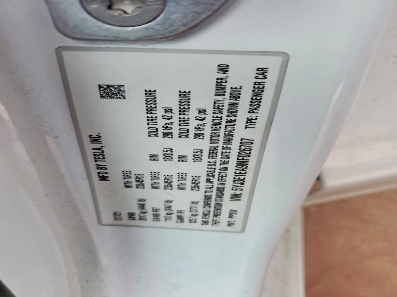 2021 Tesla Model 3 მანქანა იყიდება აუქციონზე, vin: 5YJ3E1EA9MF026707, აუქციონის ნომერი: 64088266