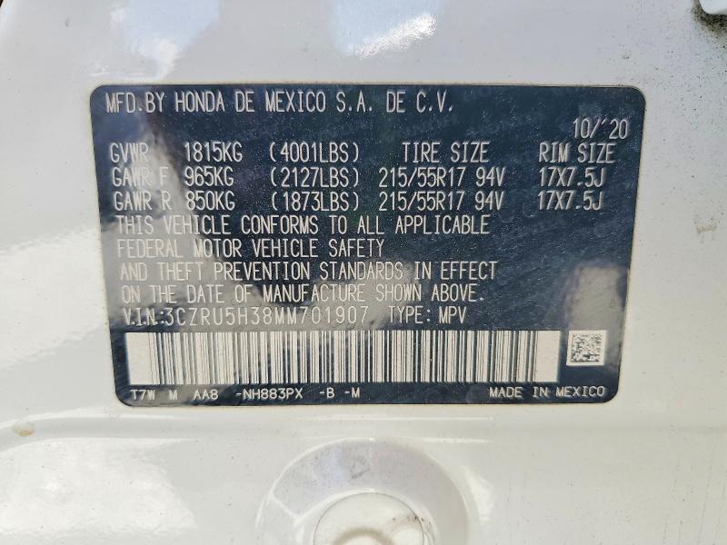 65405726 :رقم المزاد ، 3CZRU5H38MM701907 vin ، 2021 Honda Hr-v مزاد بيع