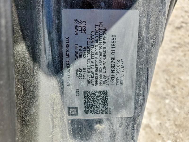 Aukcja sprzedaży 2020 Chevrolet Camaro, vin: 1G1FH3D79L0116550, numer aukcji: 61955786