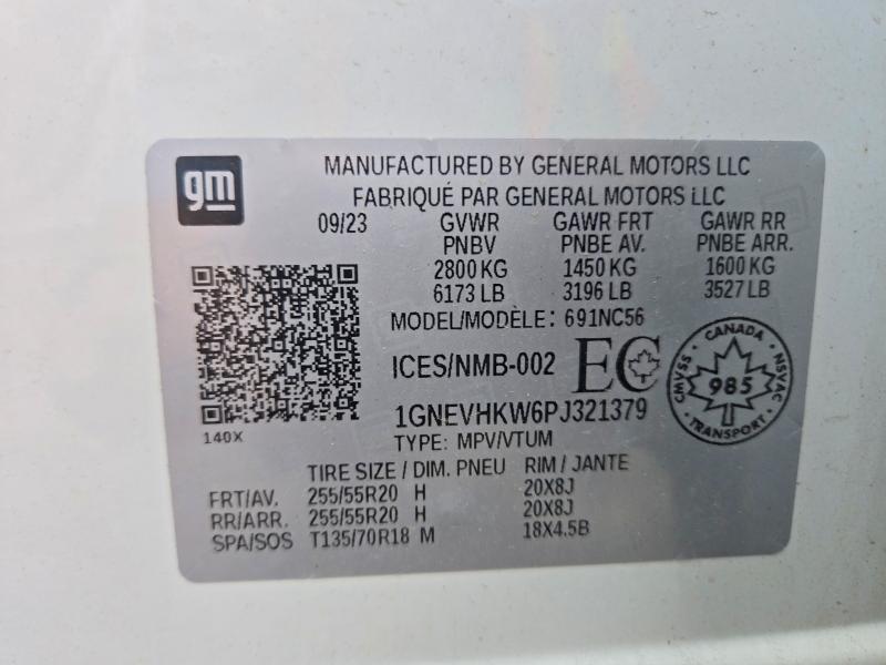 Продажа на аукционе авто 2023 Chevrolet Traverse, vin: 1GNEVHKW6PJ321379, номер лота: 64964426