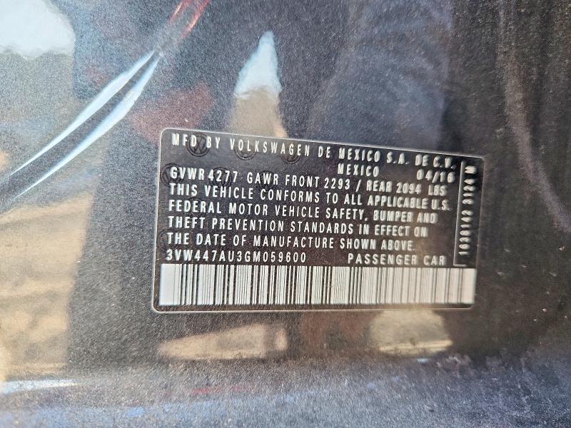 Продажа на аукционе авто 2016 Volkswagen Gti, vin: 3VW447AU3GM059600, номер лота: 66246776