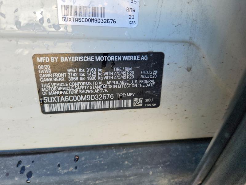 Aukcja sprzedaży 2021 Bmw X5, vin: 5UXTA6C00M9D32676, numer aukcji: 65044456