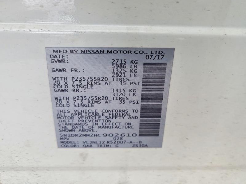 Aukcja sprzedaży 2017 Nissan Pathfinder, vin: 5N1DR2MM2HC902610, numer aukcji: 64328696