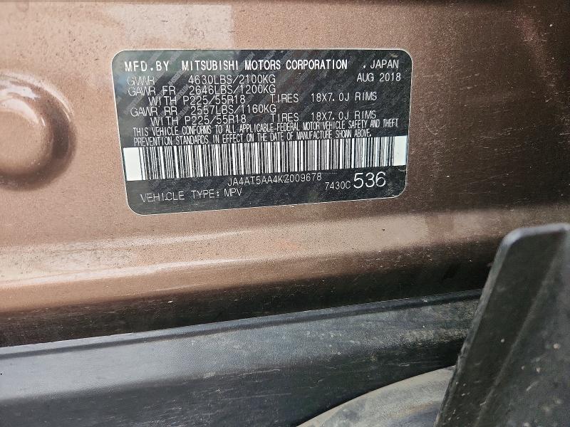 Продажа на аукционе авто 2019 Mitsubishi Eclipse Cross, vin: JA4AT5AA4KZ009678, номер лота: 64420216