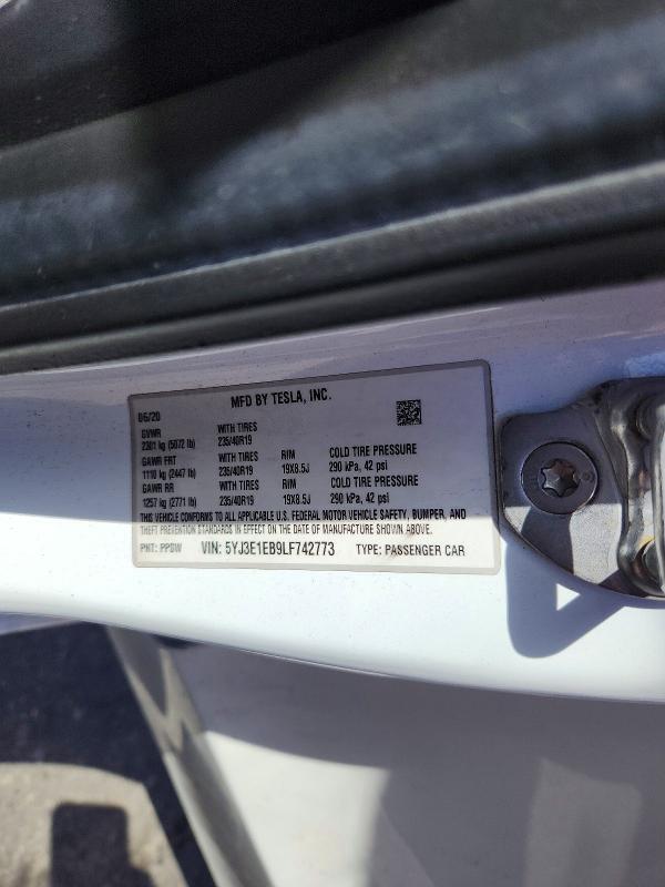 Aukcja sprzedaży 2020 Tesla Model 3, vin: 5YJ3E1EB9LF742773, numer aukcji: 66300886
