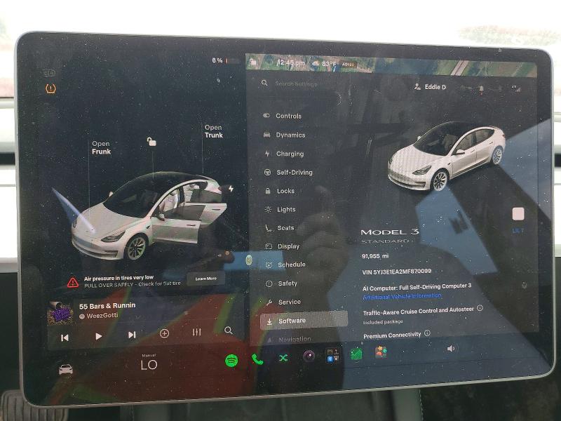 2021 Tesla Model 3 მანქანა იყიდება აუქციონზე, vin: 5YJ3E1EA2MF870099, აუქციონის ნომერი: 55693136