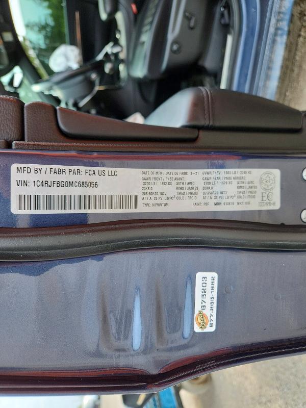 Auction sale of the 2021 Jeep Grand Cherokee, vin: 1C4RJFBG0MC685056, lot number: 64468456