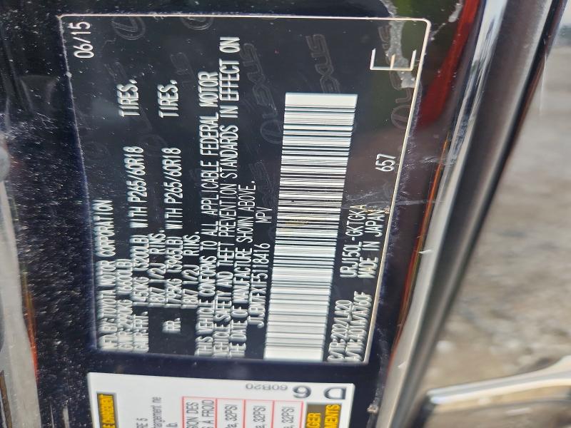 Aukcja sprzedaży 2015 Lexus Gx, vin: JTJBM7FX1F5118416, numer aukcji: 64391236