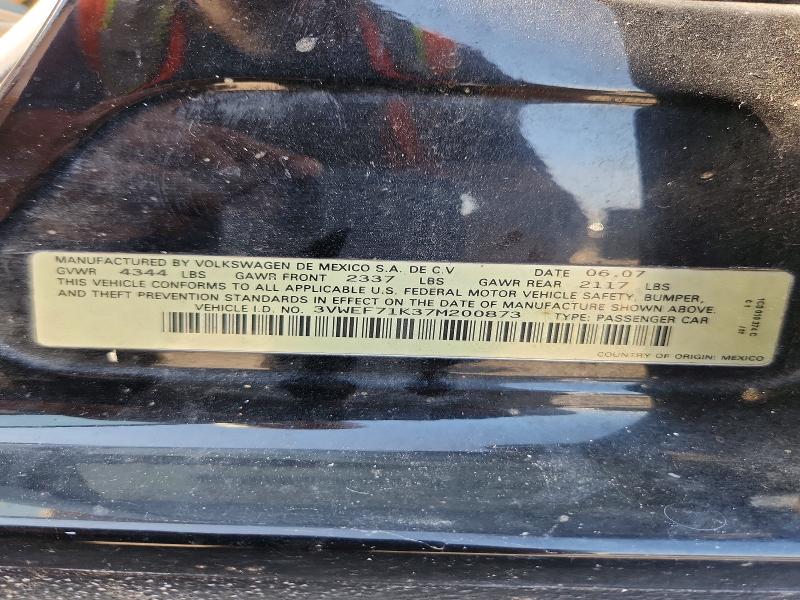 Aukcja sprzedaży 2007 Volkswagen Jetta, vin: 3VWEF71K37M200873, numer aukcji: 63161386