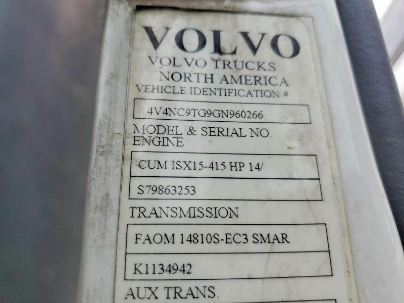 69454646 :رقم المزاد ، 4V4NC9TG9GN960266 vin ، 2016 Volvo Vn مزاد بيع