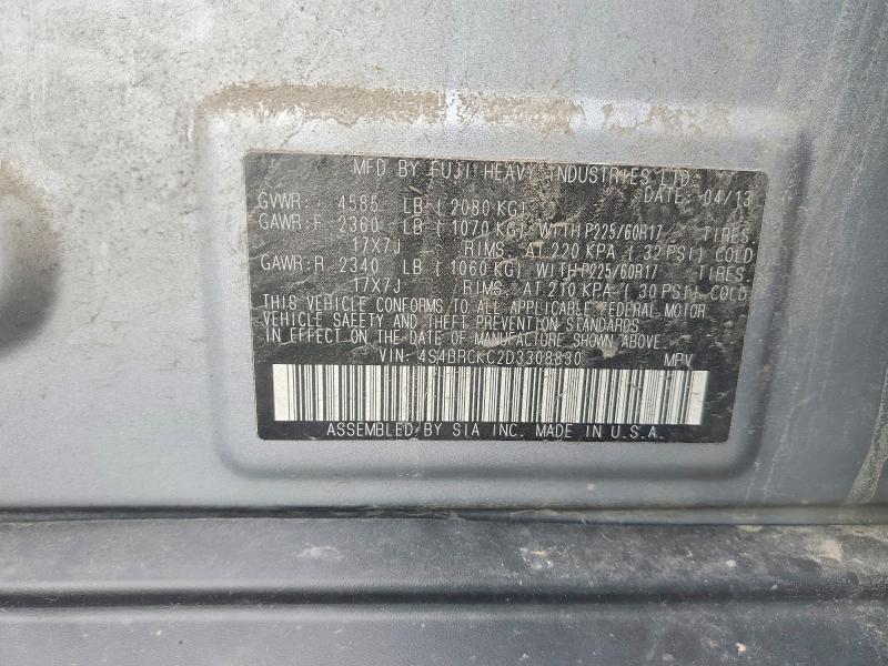 Aukcja sprzedaży 2013 Subaru Outback, vin: 4S4BRCKC2D3308830, numer aukcji: 65087526
