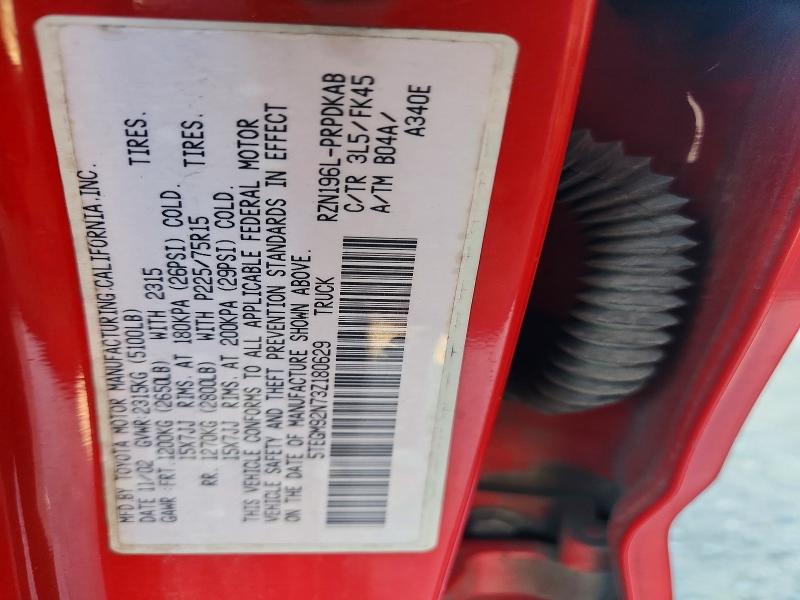 63431136 :رقم المزاد ، 5TEGM92N73Z180629 vin ، 2003 Toyota Tacoma مزاد بيع
