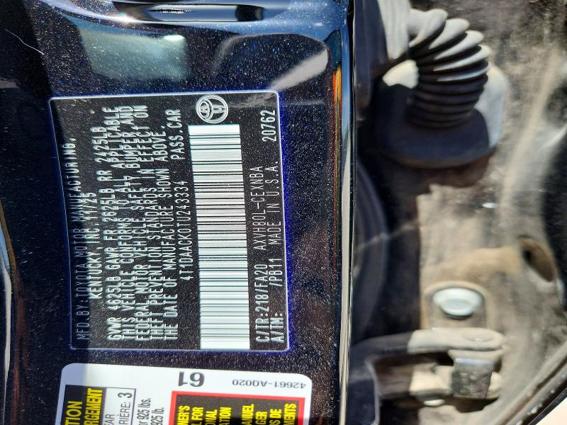 65591246 :رقم المزاد ، 4T1DAACK0TU243334 vin ، 2026 Toyota Camry مزاد بيع