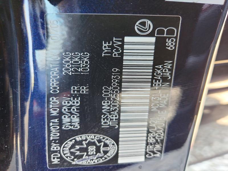 Продаж на аукціоні авто 2005 Lexus Es, vin: JTHBA30G255099319, номер лоту: 66819266