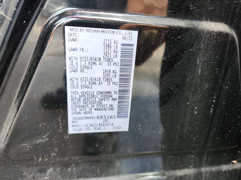 Aukcja sprzedaży 2015 Nissan Pathfinder, vin: 5N1AR2MN4FC685165, numer aukcji: 66981286