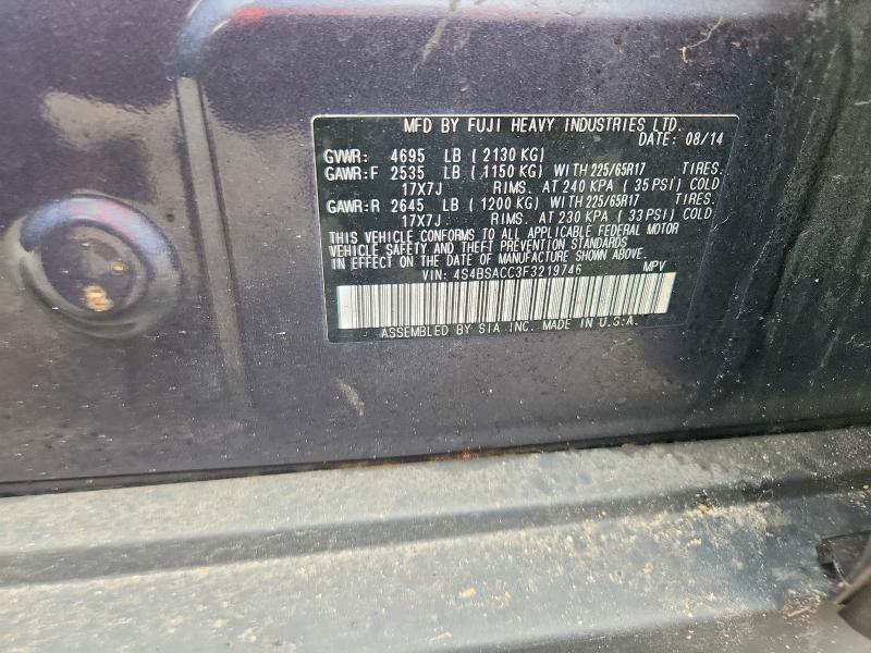 65726536 :رقم المزاد ، 4S4BSACC3F3219746 vin ، 2015 Subaru Outback مزاد بيع