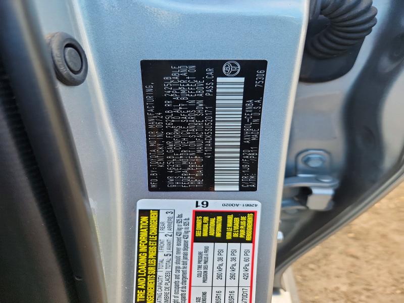 2025 Toyota Camry მანქანა იყიდება აუქციონზე, vin: 4T1DAACK5SU520171, აუქციონის ნომერი: 63688876