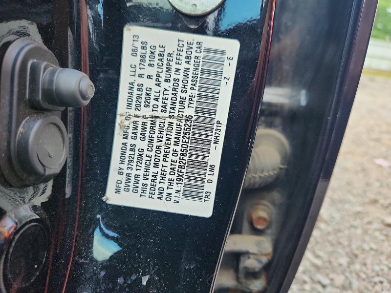 Aukcja sprzedaży 2013 Honda Civic, vin: 19XFB2F85DE255236, numer aukcji: 65043646