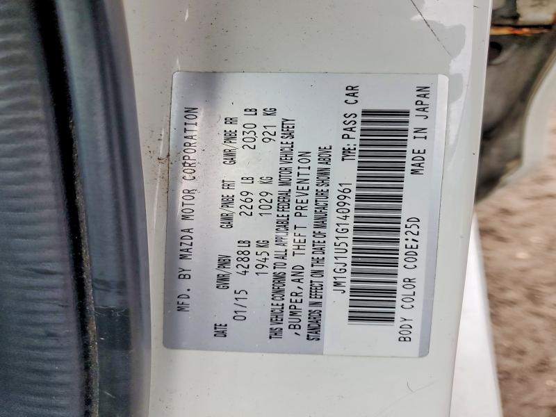 Продаж на аукціоні авто 2016 Mazda 6, vin: JM1GJ1U51G1409961, номер лоту: 65005606